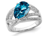 3.00 Carat (ctw) London Blue Topaz Ring in Sterling Silver